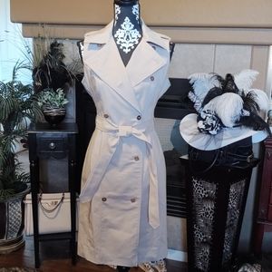 Calvin Klein sleeveless dress double-breasted belt